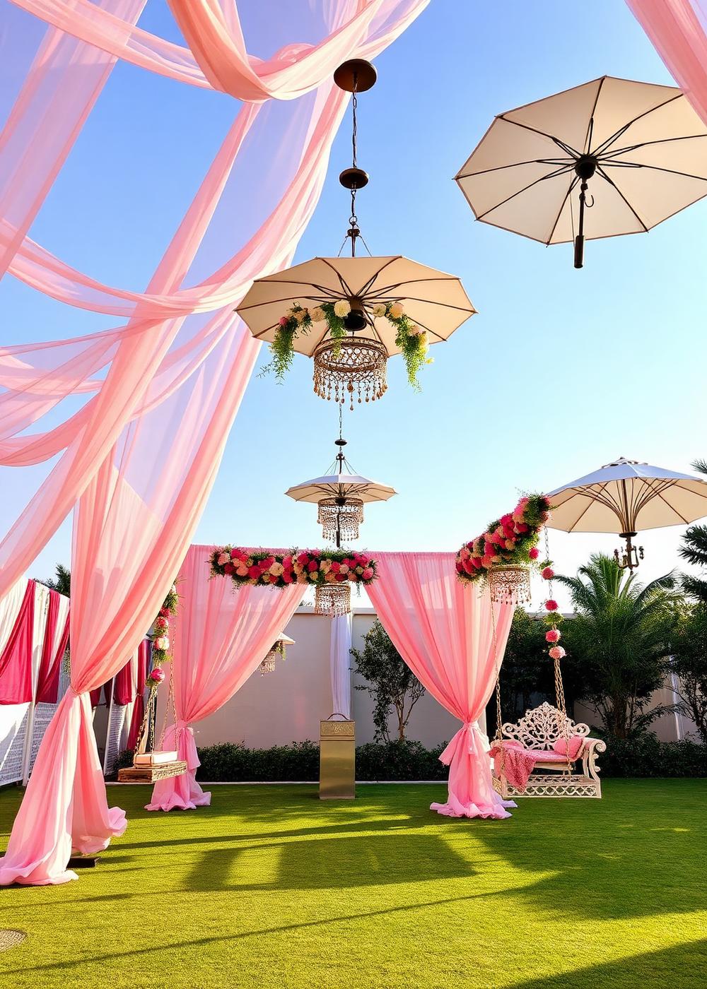 Pastel mehendi lawn styling